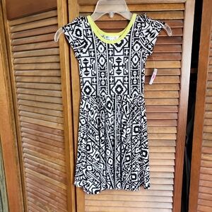 Black and White Geometric Kids Dress